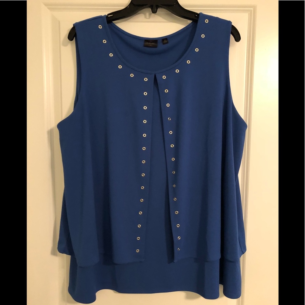 Blouse By Rafaella, Blue, Size 2X